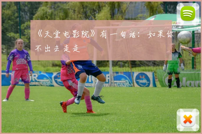 《天堂电影院》有一句话：如果你不出去走走